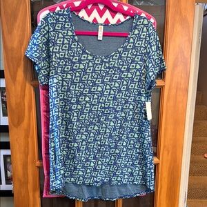 Blue Patterned Women's Top